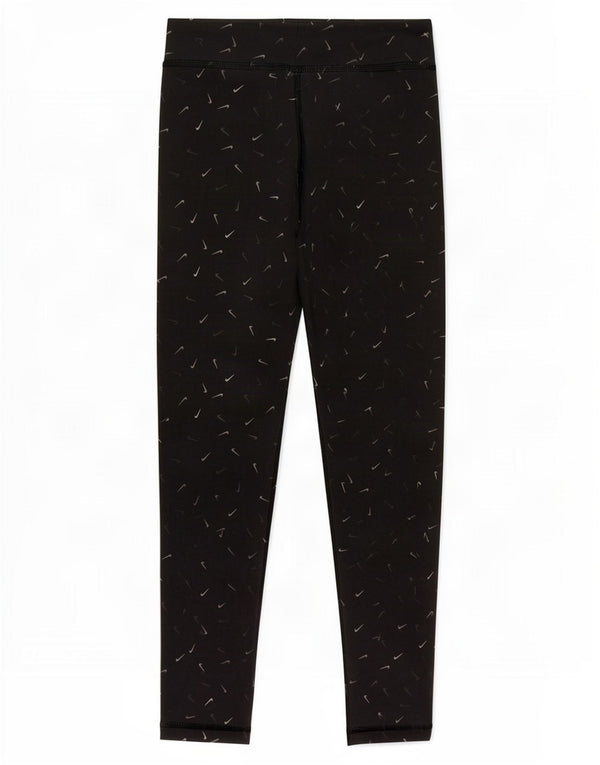 Nike Girls Dri Fit Graphic Leggings 10-11 Years Medium Black Cotton