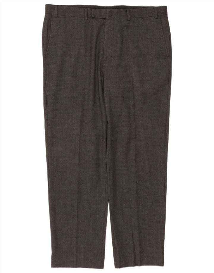 Pantaloni da abito affusolati da uomo Marks & Spencer W38 L31 poliestere grigio