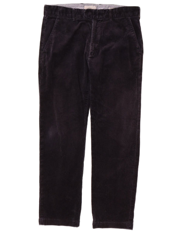 Pantaloni dritti in velluto a coste da uomo Marks & Spencer W34 L29 cotone blu navy