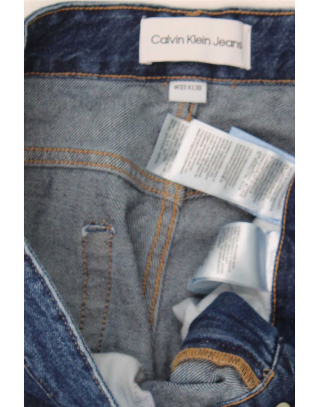 Jeans affusolati regolari da uomo Calvin Klein W33 L30 cotone blu