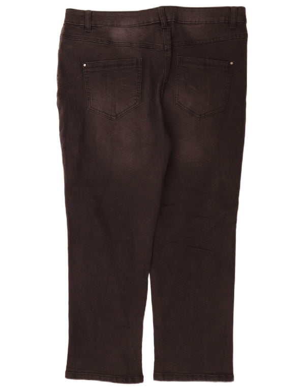 Jeans dritti a vita alta Petite da donna M&Co UK 16 Large W36 L28 Nero