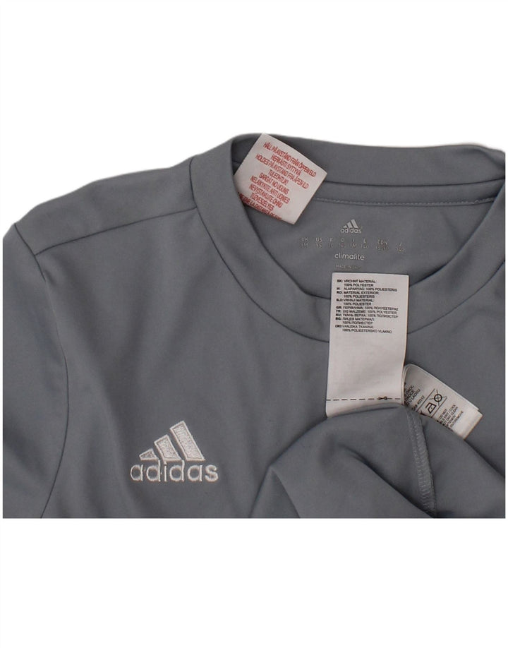 ADIDAS Boys Climalite T-Shirt Top 9-10 Years Medium  Blue Polyester