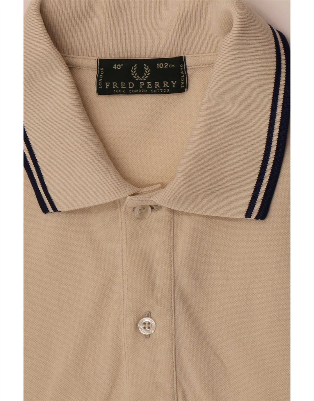 Polo da uomo Fred Perry in cotone beige medio