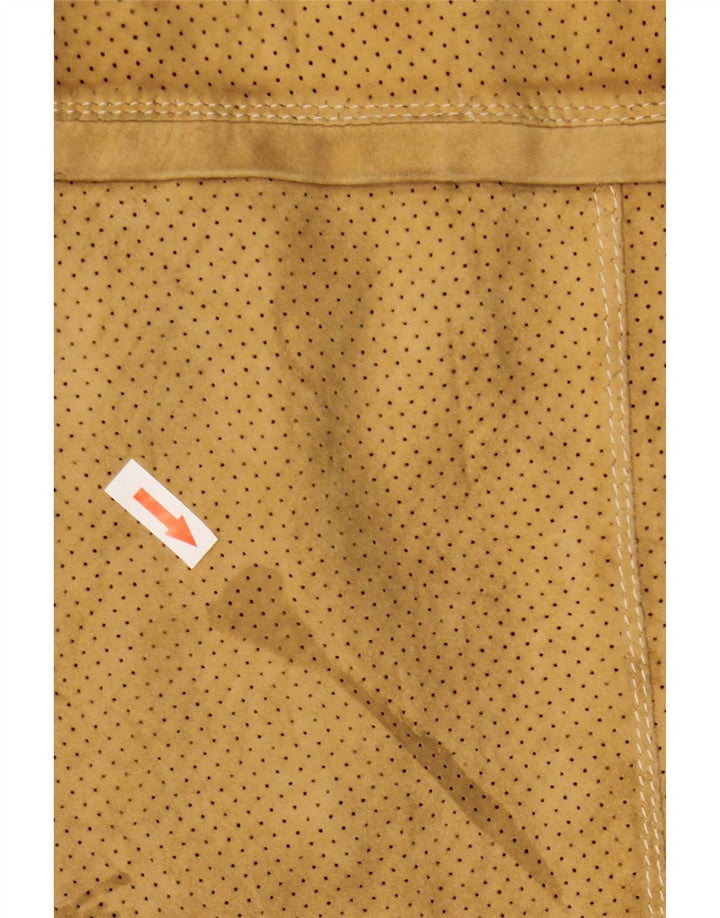Giacca vintage in pelle scamosciata da uomo UK 34 XS Beige
