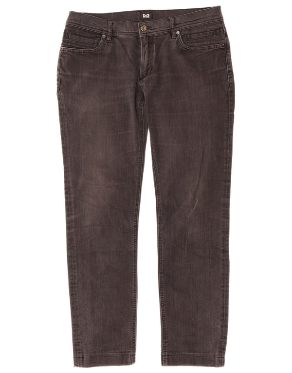 Jeans slim da donna Dolce & Gabbana W36 L31 cotone grigio