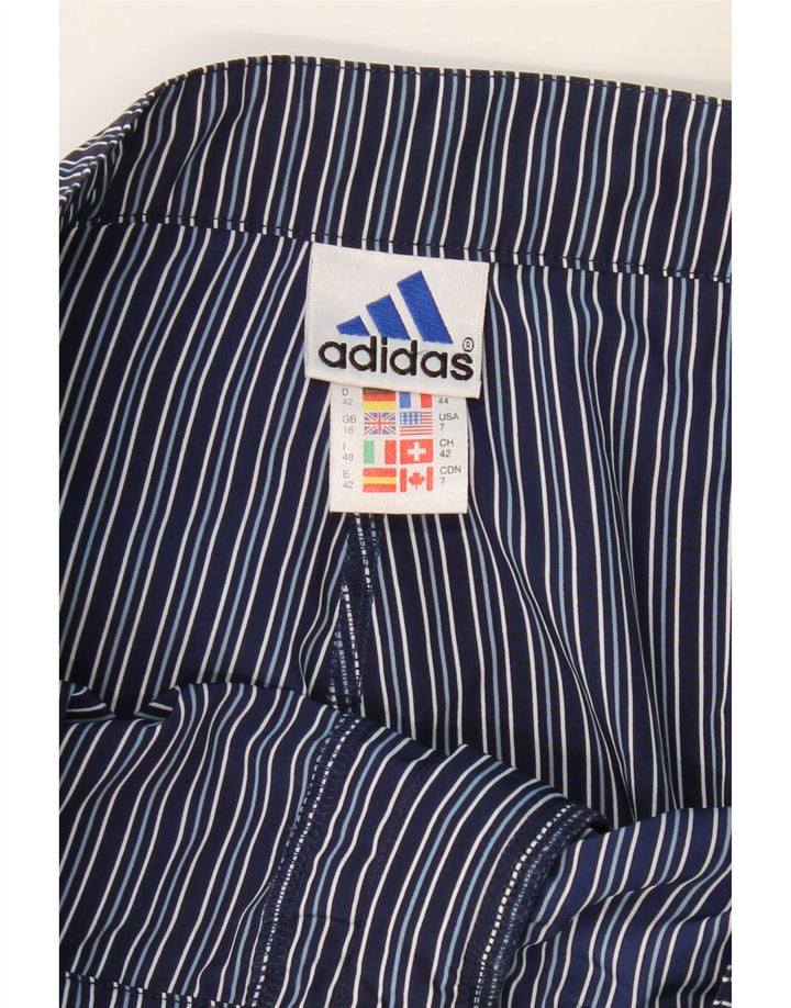 Pantaloncini chino da donna ADIDAS UK 16 Large W32 poliestere a righe blu navy