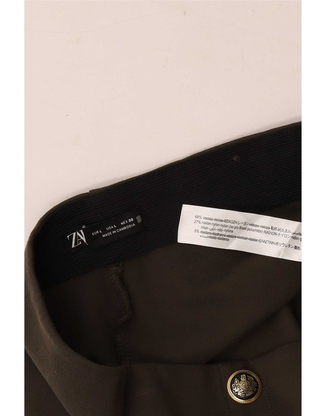 Leggings corti da donna Zara UK 14 grande viscosa verde