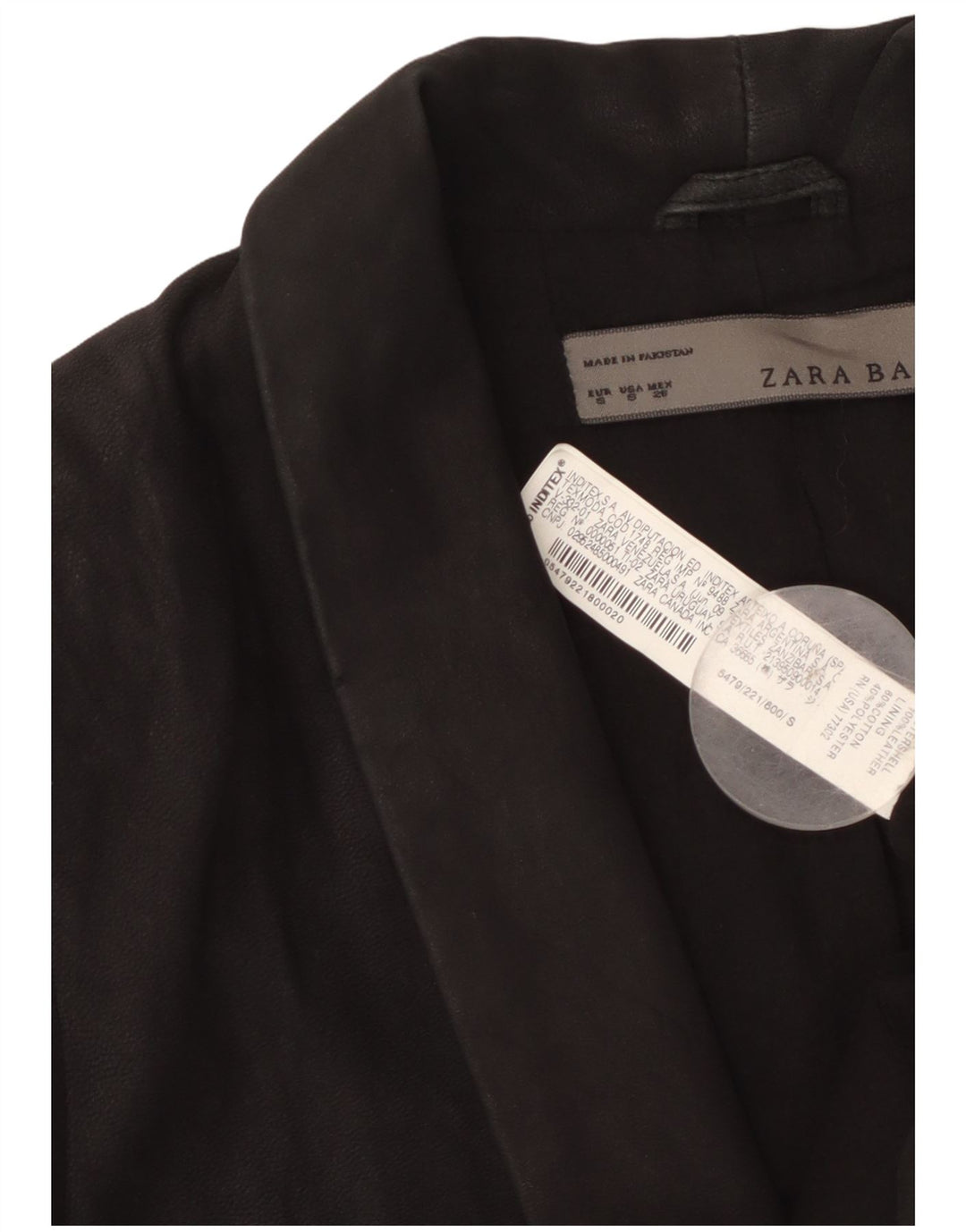 Giacca blazer in pelle scamosciata da donna a 1 bottone Zara UK 10 piccola in pelle nera