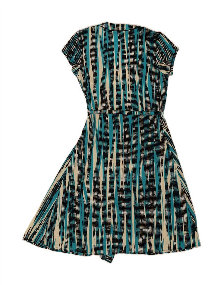 BCBGMAXAZRIA Womens Wrap Dress UK 12 Medium Blue Striped Polyester Vintage BCBGMAXAZRIA and Second-Hand BCBGMAXAZRIA from Messina Hembry 