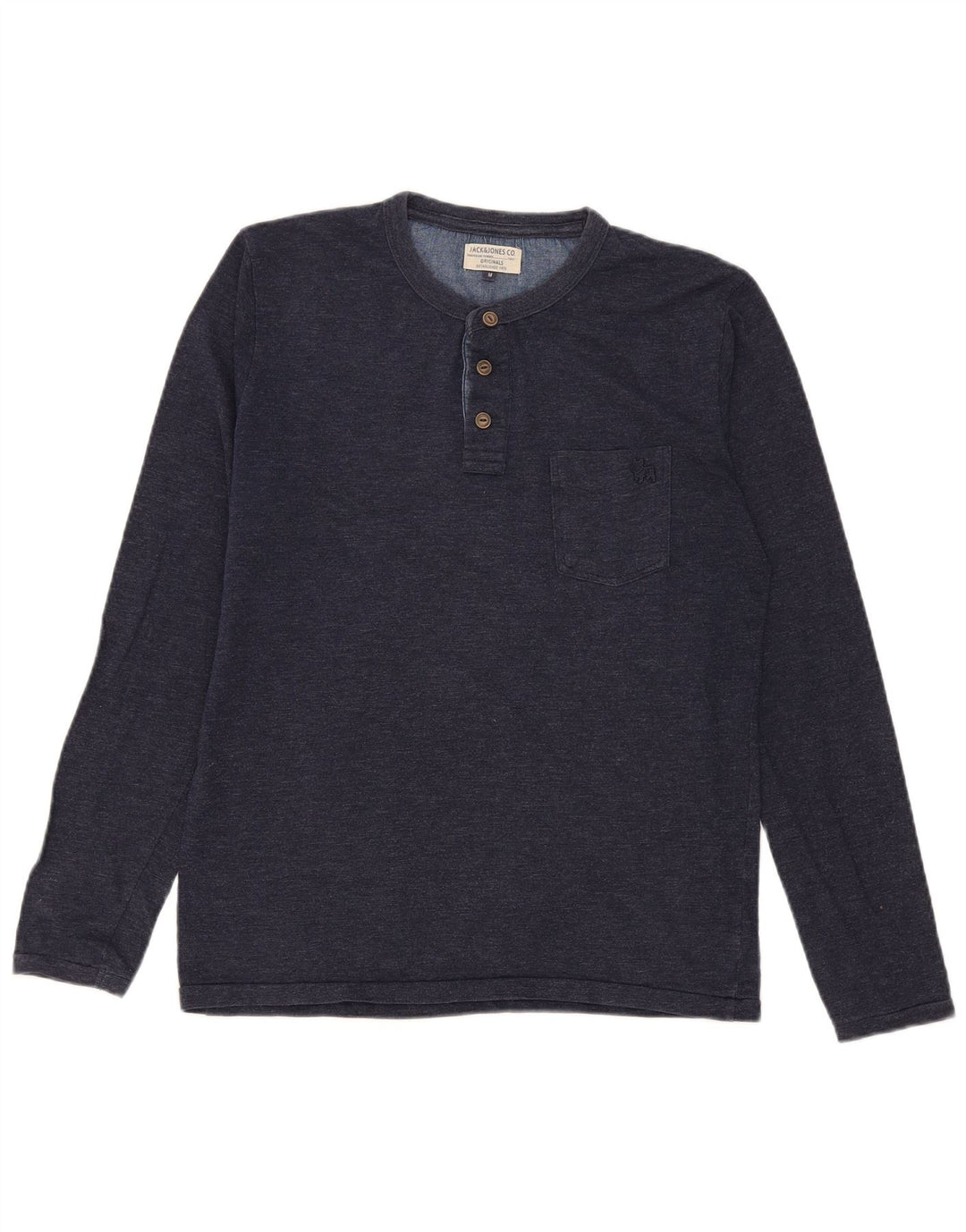 Jack & Jones Top da uomo a maniche lunghe medio blu navy screziato