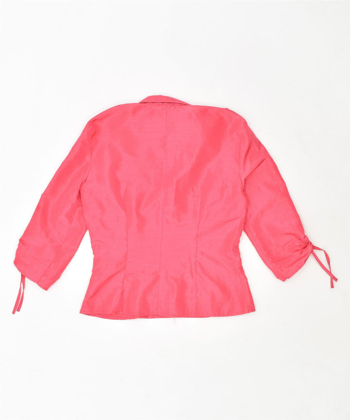 NEW PENNY Womens 3/4 Sleeve Shirt Blouse UK 12 Medium Pink Polyester | Vintage | Thrift | Second-Hand | Used Clothing | Messina Hembry 
