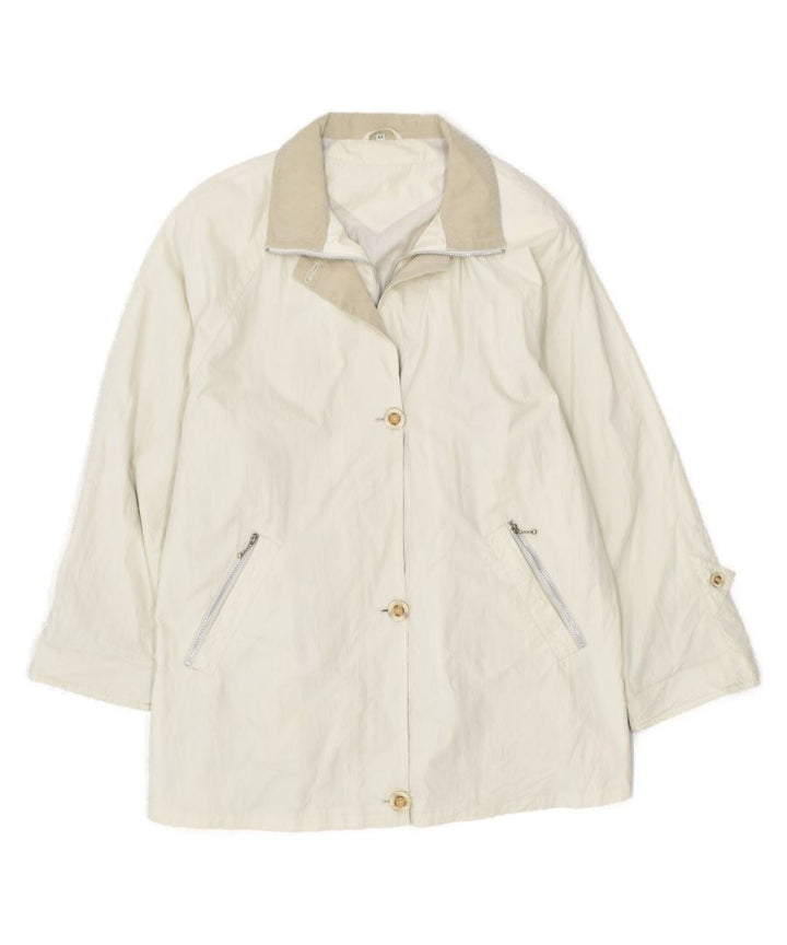 VINTAGE Womens Overcoat EU 40 Medium Beige Cotton | Vintage | Thrift | Second-Hand | Used Clothing | Messina Hembry 