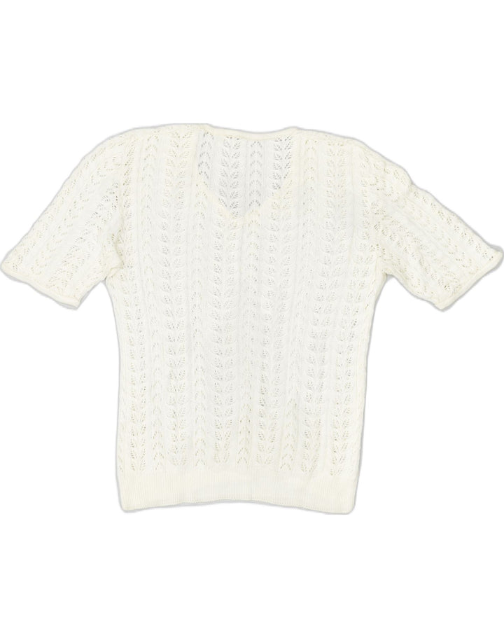 VINTAGE Womens Knit Top UK 20 2XL Off White | Vintage | Thrift | Second-Hand | Used Clothing | Messina Hembry 