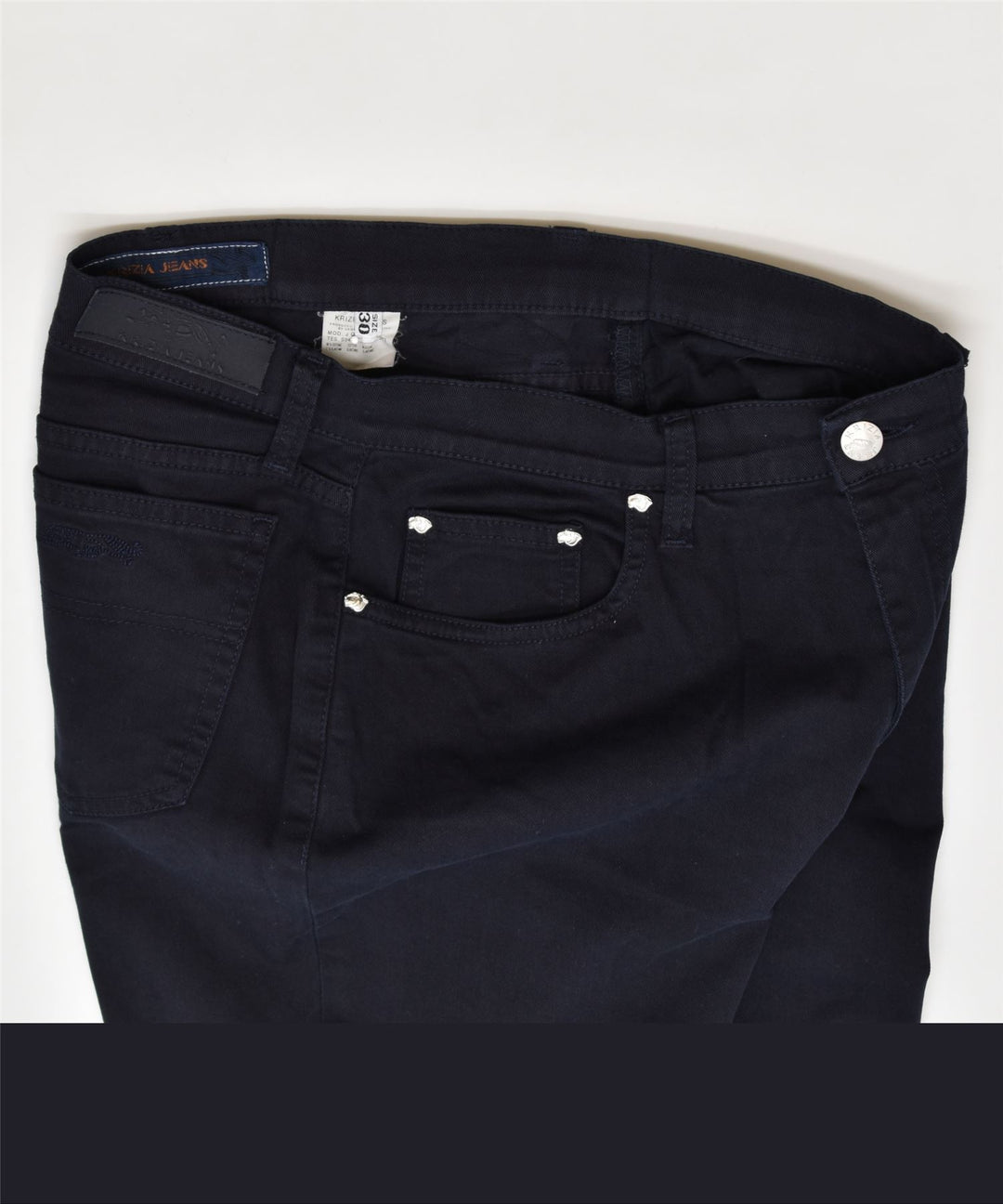 KRIZIA JEANS Womens Straight Jeans W30 L29 Black Cotton | Vintage | Thrift | Second-Hand | Used Clothing | Messina Hembry 