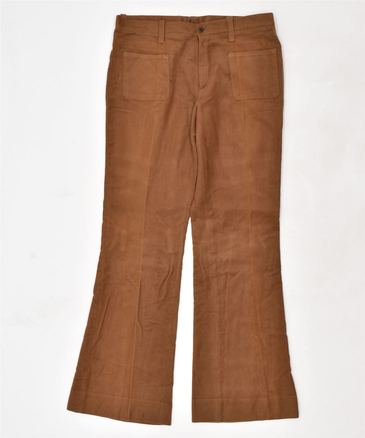 ABIFAT Womens Bootcut Casual Trousers W34 L32 Brown | Vintage | Thrift | Second-Hand | Used Clothing | Messina Hembry 