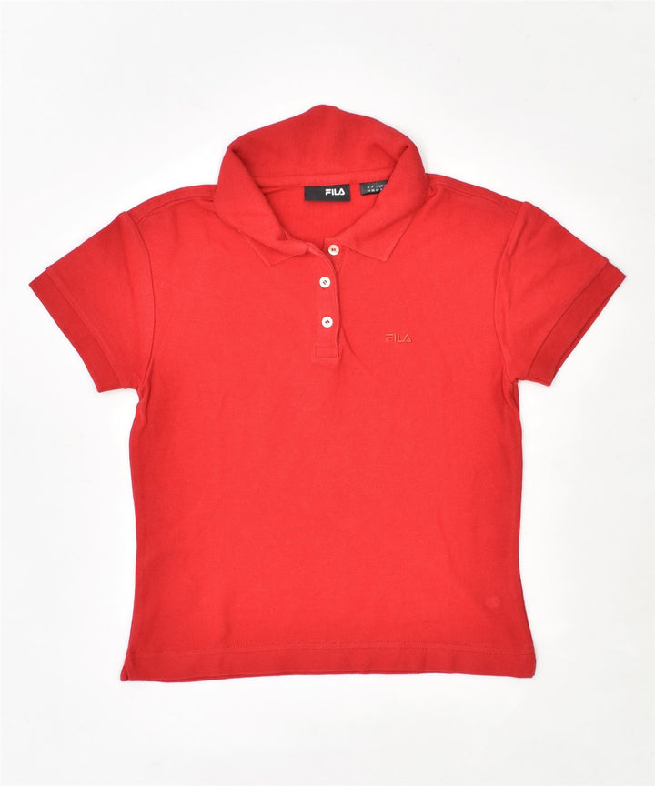 FILA Womens Polo Shirt UK 8 Small Red Cotton | Vintage | Thrift | Second-Hand | Used Clothing | Messina Hembry 