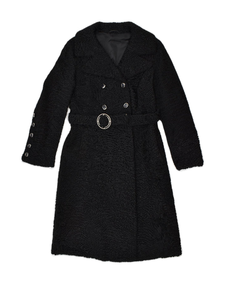BREUNINGER Womens Double Breasted Overcoat UK 10 Small Black | Vintage | Thrift | Second-Hand | Used Clothing | Messina Hembry 