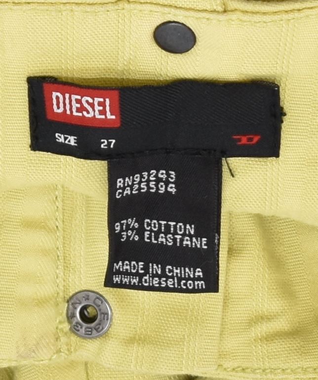 DIESEL Womens Skinny Casual Trousers W27 L28 Yellow Cotton | Vintage | Thrift | Second-Hand | Used Clothing | Messina Hembry 