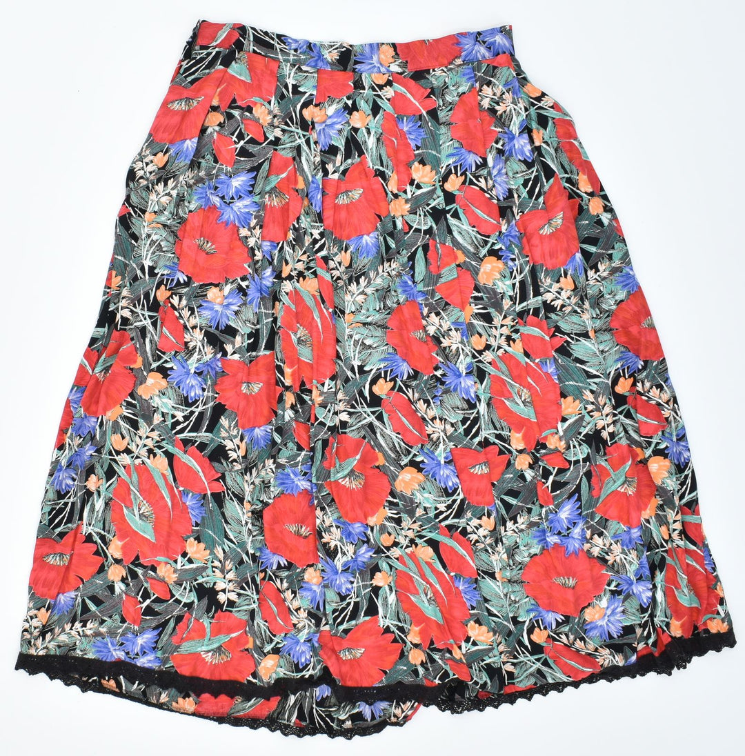 ANGELIKA Womens Maxi Skirt EU 42 Large W32 Multicoloured Floral Viscose | Vintage | Thrift | Second-Hand | Used Clothing | Messina Hembry 