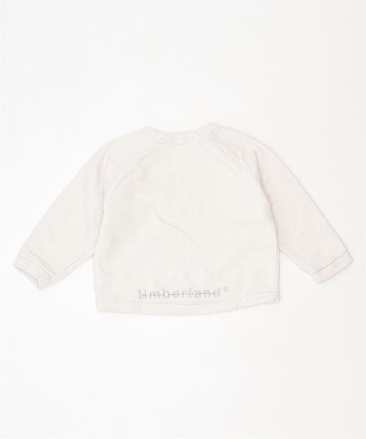 TIMBERLAND Girls Graphic Sweatshirt Jumper 12-18 Months White Cotton | Vintage | Thrift | Second-Hand | Used Clothing | Messina Hembry 