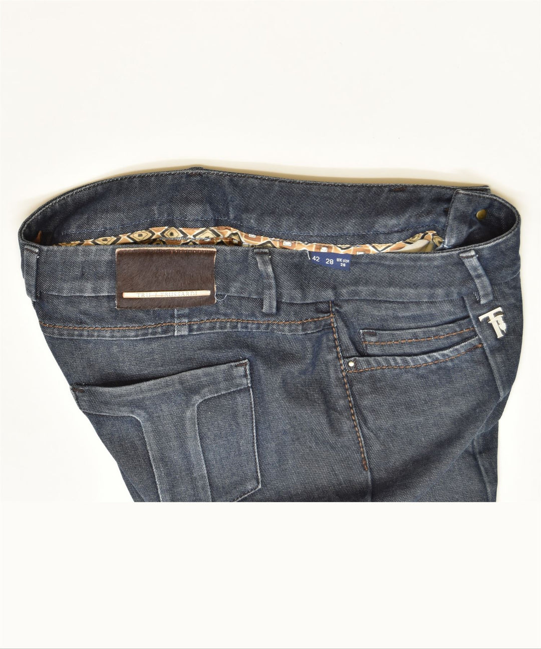 TRUSSARDI Womens Slim Jeans W26 L27 Navy Blue Cotton Classic | Vintage | Thrift | Second-Hand | Used Clothing | Messina Hembry 