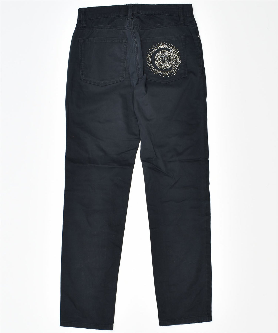 CERRUTI Womens Straight Casual Trousers W25 L27 Black Cotton | Vintage | Thrift | Second-Hand | Used Clothing | Messina Hembry 