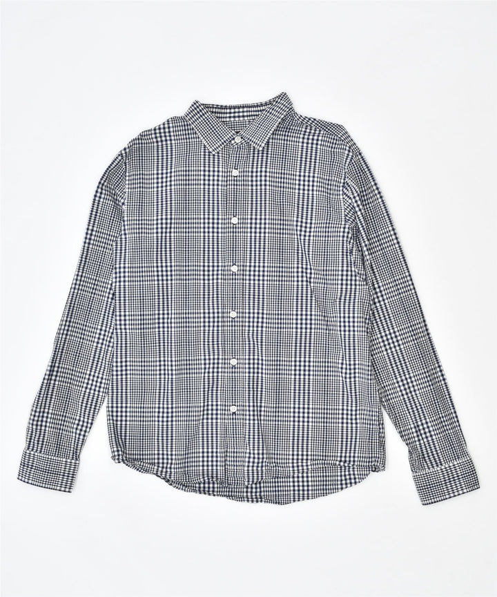 MICHAEL KORS Mens Shirt Large Blue Gingham Cotton | Vintage | Thrift | Second-Hand | Used Clothing | Messina Hembry 