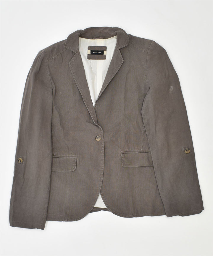 MASSIMO DUTTI Womens 1 Button Blazer Jacket UK 14 Medium Brown | Vintage | Thrift | Second-Hand | Used Clothing | Messina Hembry 