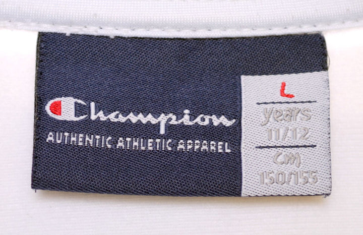 CHAMPION Boys Tracksuit Top Jacket 11-12 Years Large White Polyester - Second Hand & Vintage Designer Clothing - Messina Hembry